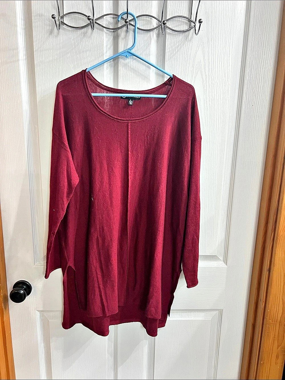 Wantable Burgundy Long Sleeve Tunic Size 2X